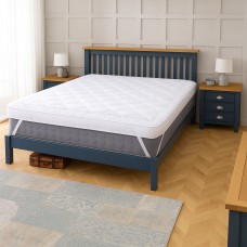 Neo King Size Mattress Topper Soft Memory Foam Plush Bounce Fibre Breathable Diamond Quilted Fabric Elastic Anti Slip Corner Straps Secure Fit All UK Bed Sizes